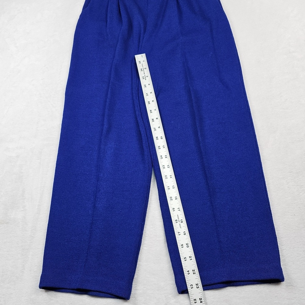 Vtg St John Pant Suit Jacket Marie Gray Women 6 Knit Royal Gold Full Zip Pull On - Picture 15 of 16